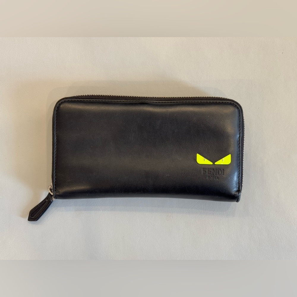 FENDI Monster Eye Zip Around Wallet